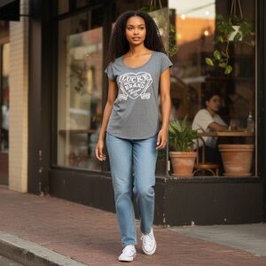 Lucky Brand Gray Graphic Tee